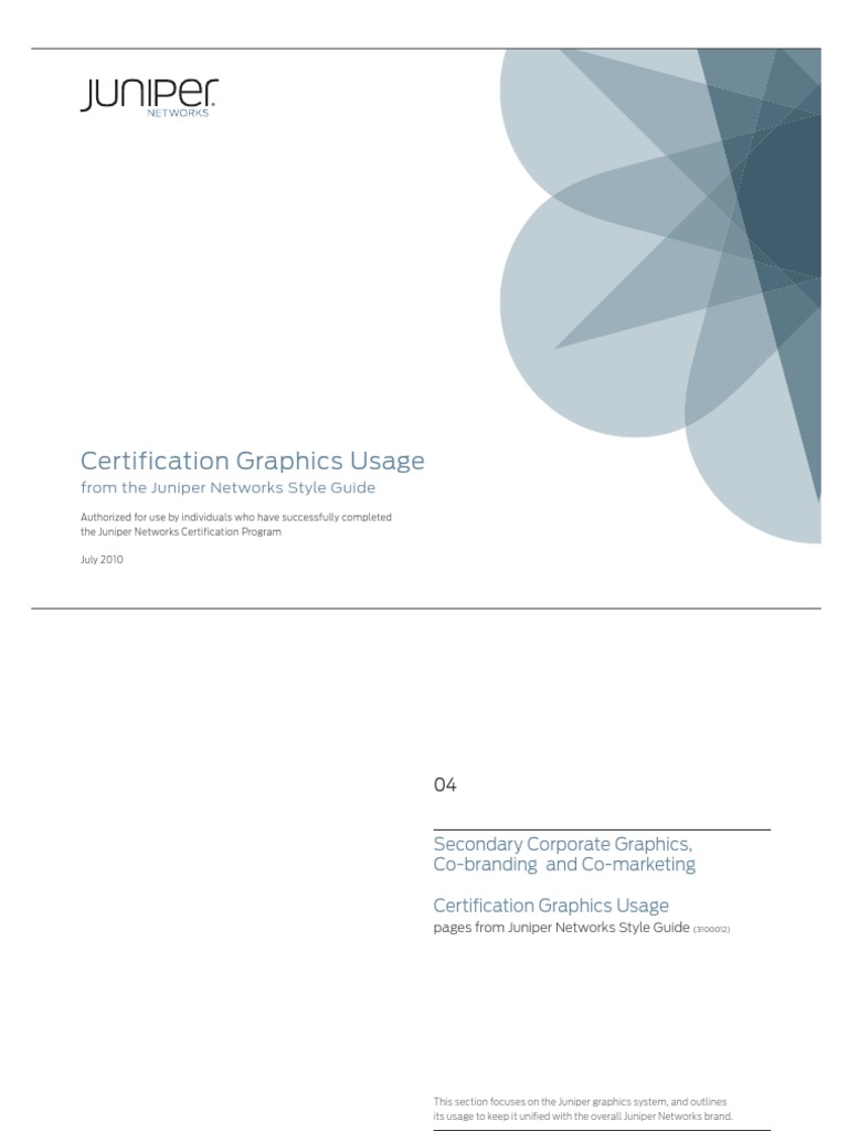 Juniper Networks Certification Styleguide 072210 PDF Certification Professional