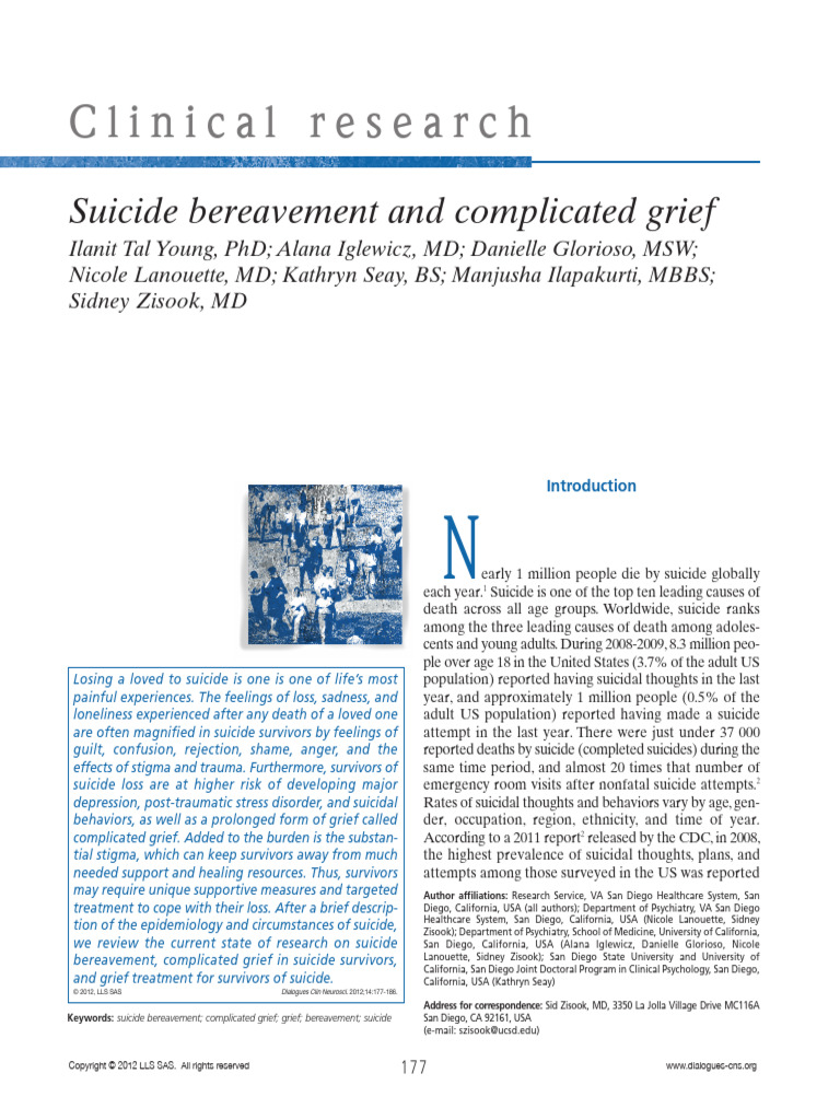 Coping with Suicide Loss and Grief | PDF | Grief | Major Depressive ...