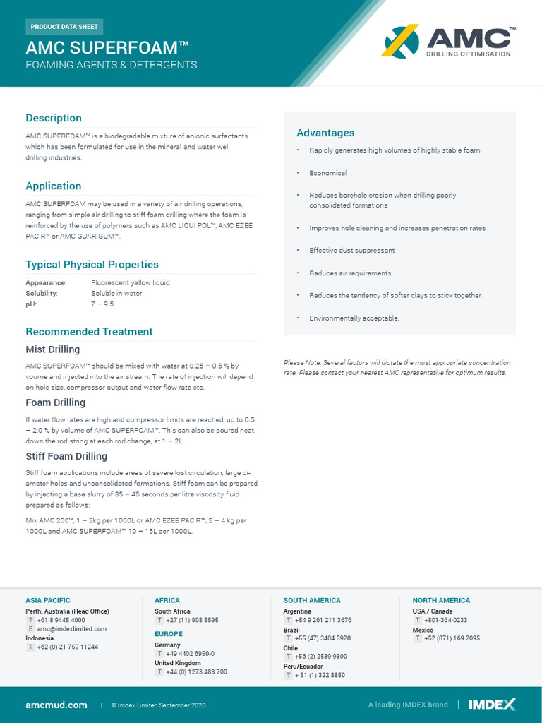 Amc Superfoam PDS | PDF | Foam | Materials