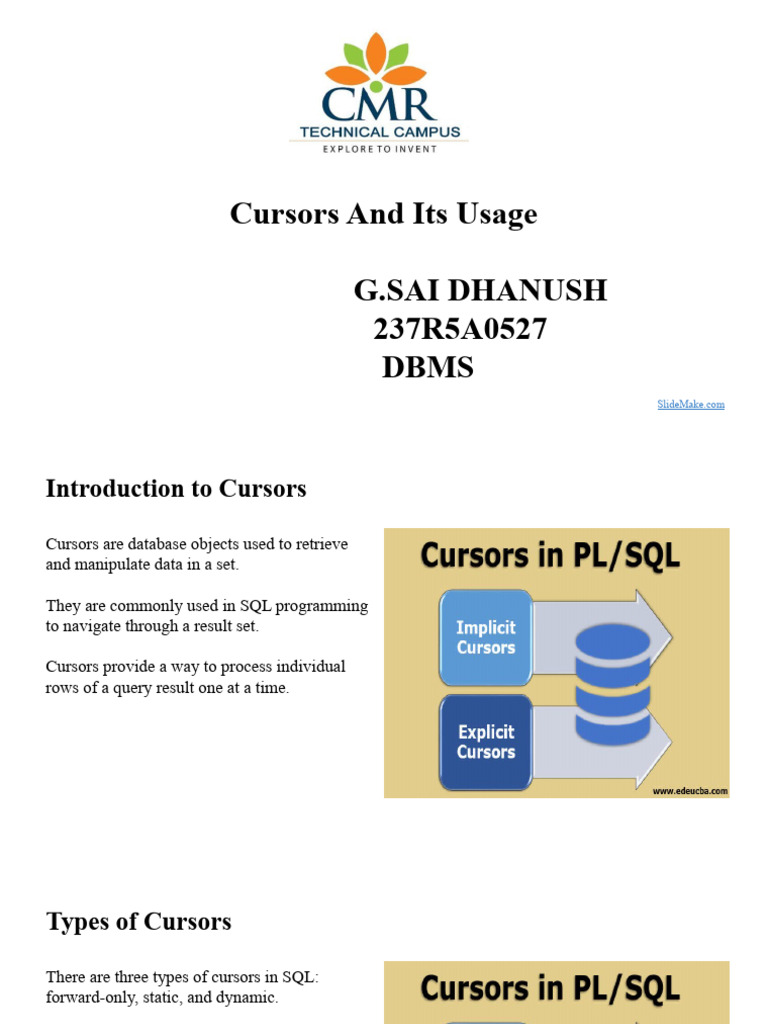 Cursors and Its Usage | PDF | Databases | Data