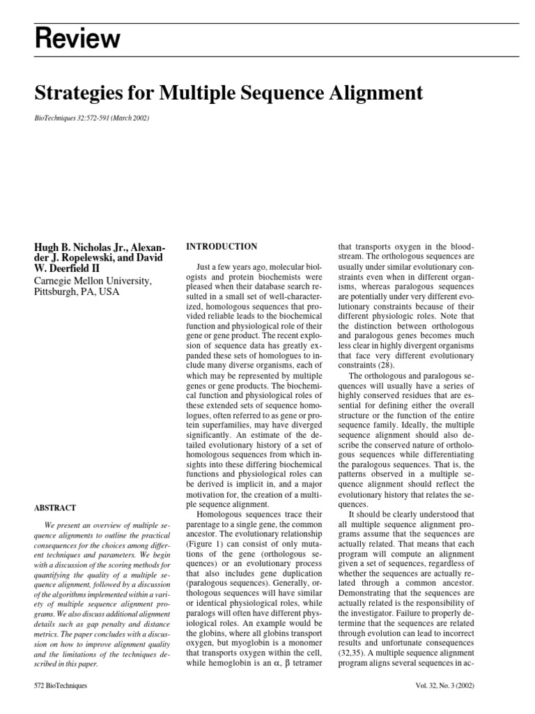 Strategies for Effective Sequence Alignment | PDF | Sequence Alignment ...