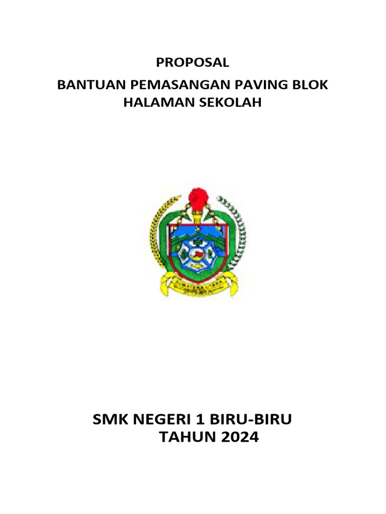 Proposal Paving Blok Halaman SMK 1 Biru-Biru | PDF