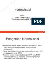 Download Bab 5 Normalisasi - Materi Kuliah Sistem Database USU TI  Harapan by Adya Zizwan Putra Nasution II SN74625000 doc pdf
