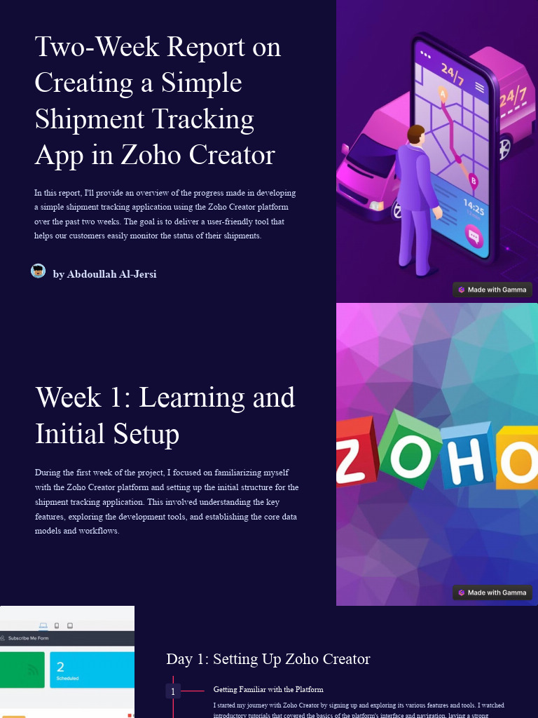 Zoho Shipment App Development Report | PDF | Automation | Usability
