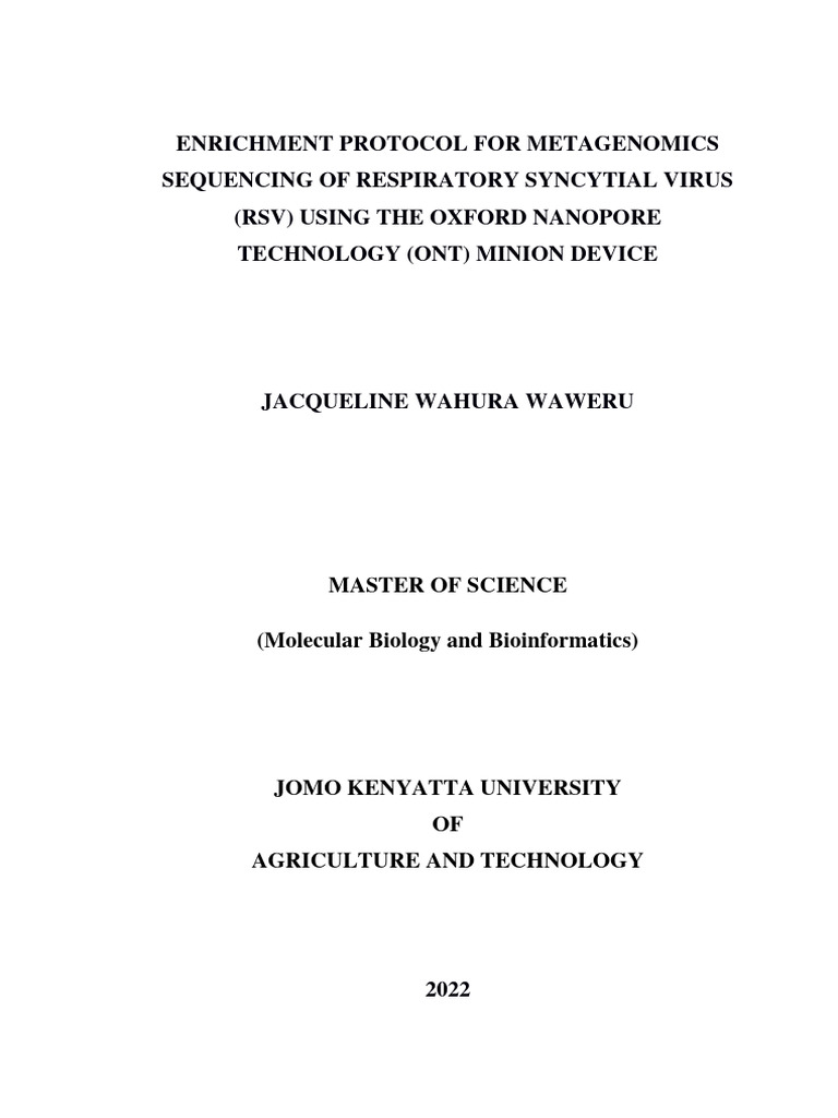 Thesis Jacqueline Wahura Final Draft Pdf Dna Sequencing Virus