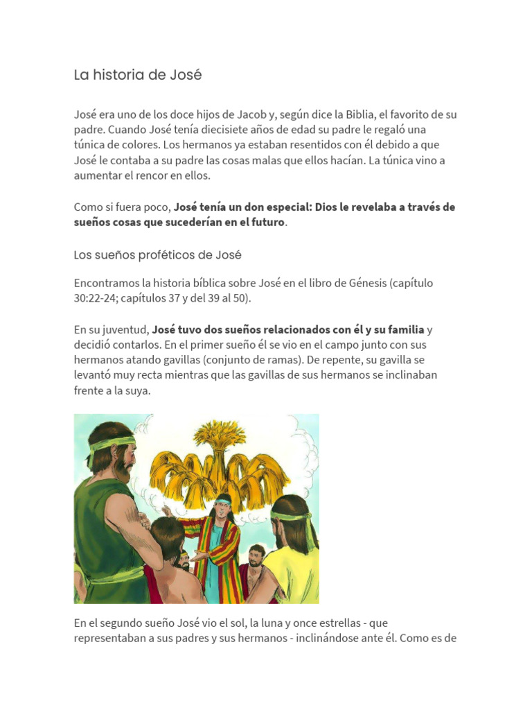 La historia de José en la Biblia | PDF | Religión y espiritualidad