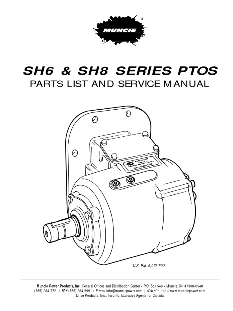 SH6 & SH8 Series PTO Parts Manual | PDF | Bearing (Mechanical ...