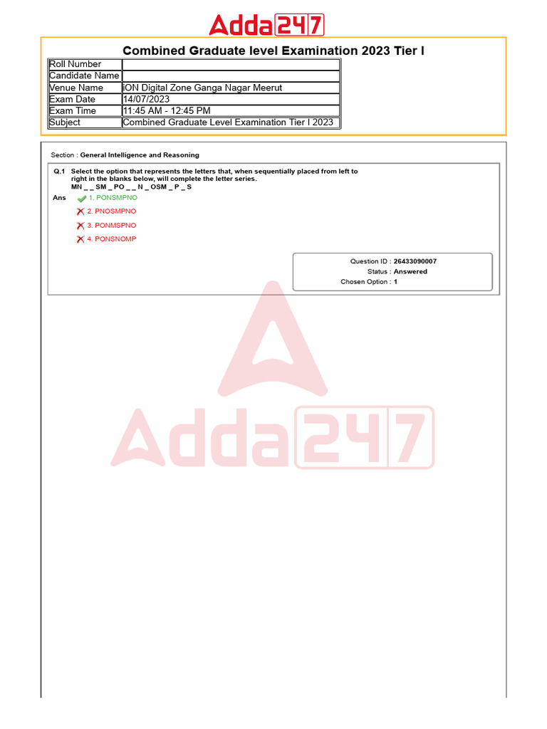 SSC CGL 2023 Tier I Exam Paper | PDF | Rock (Geology)
