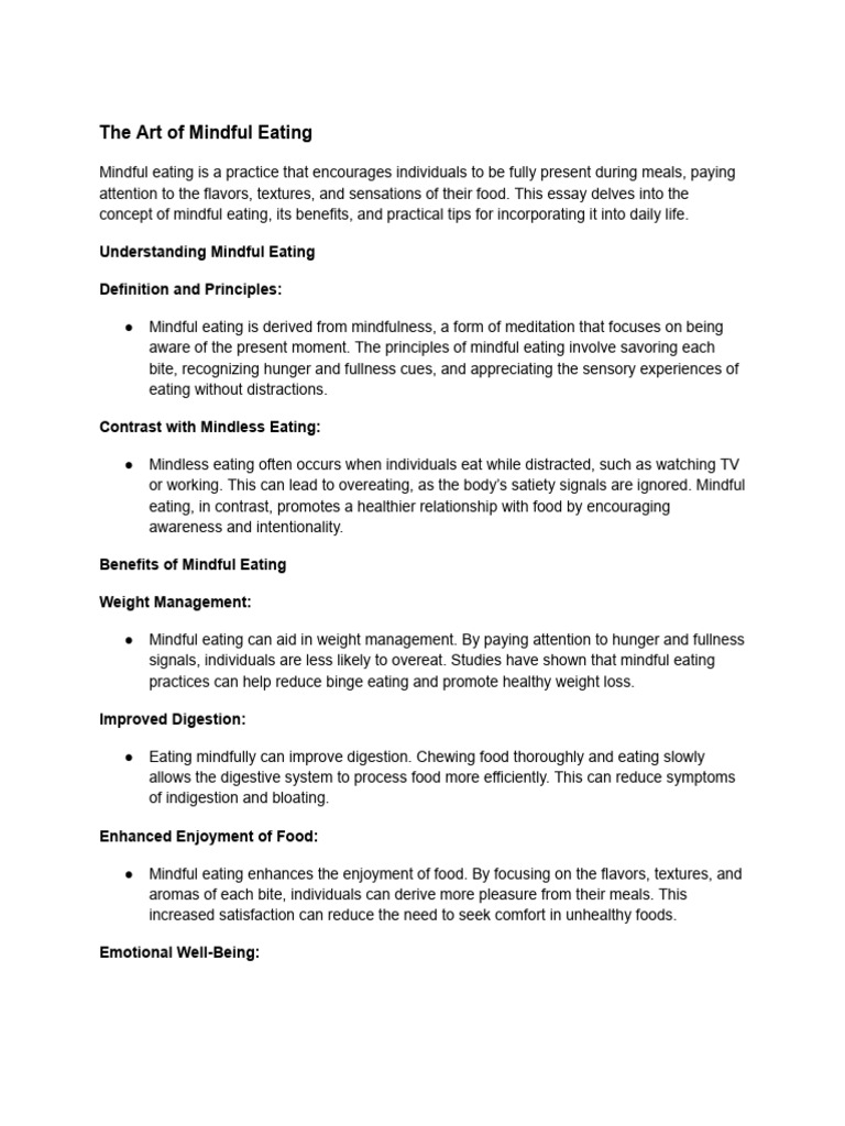 The Art of Mindful Eating | PDF | Eating | Mindfulness