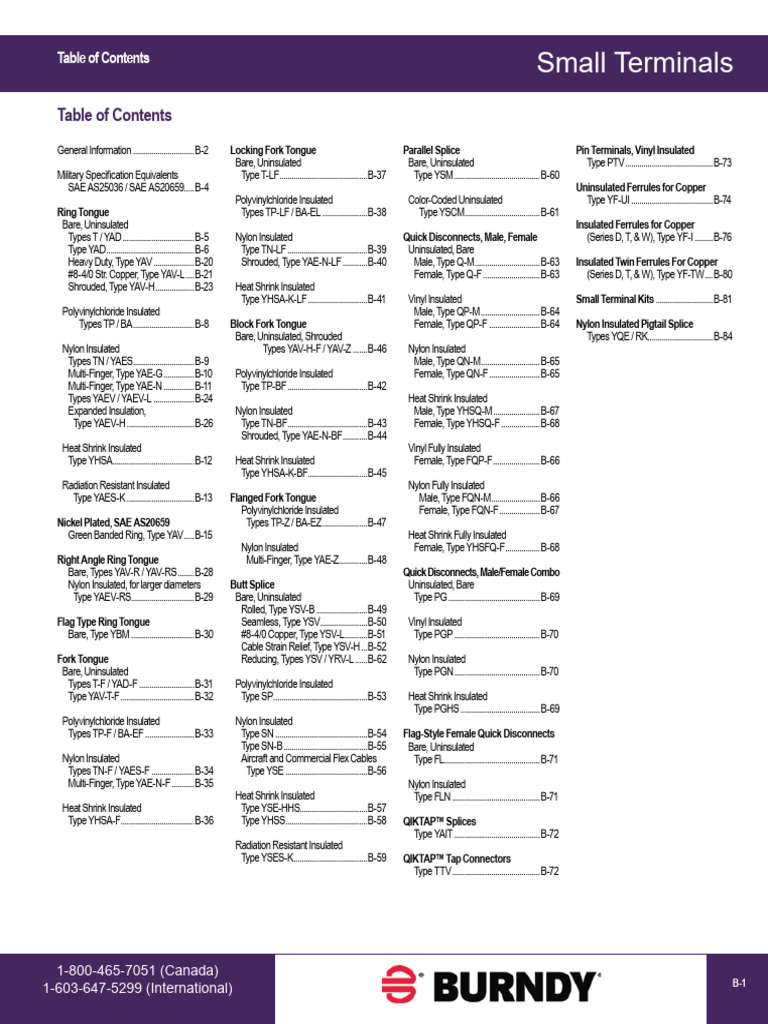 Section b small terminals 2020 burndy master pdf wire materials