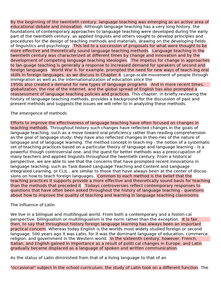 Evolution of Language Teaching Methods | PDF | Language Education ...