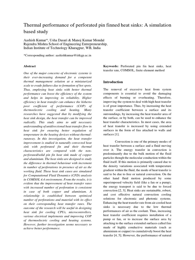 Kumar Paper | PDF | Heat Transfer | Convection