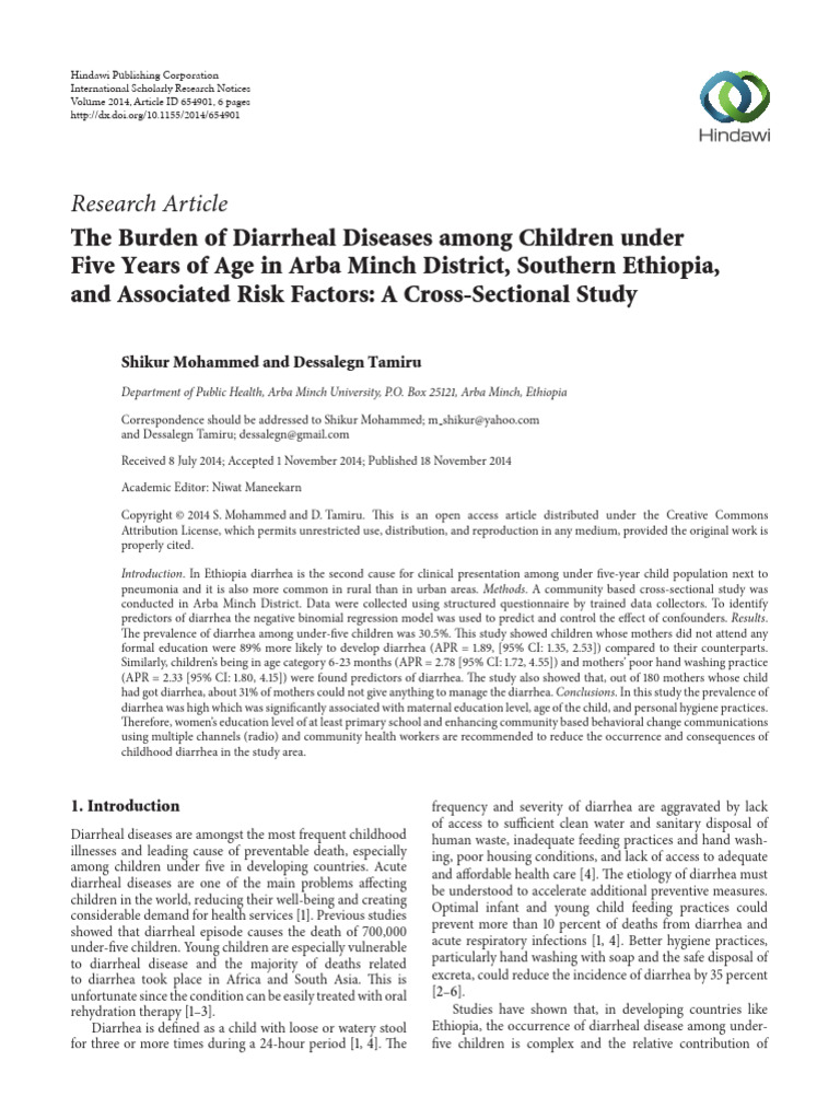 The Burden of Diarrheal Diseases Among Children Un | PDF | Diarrhea ...