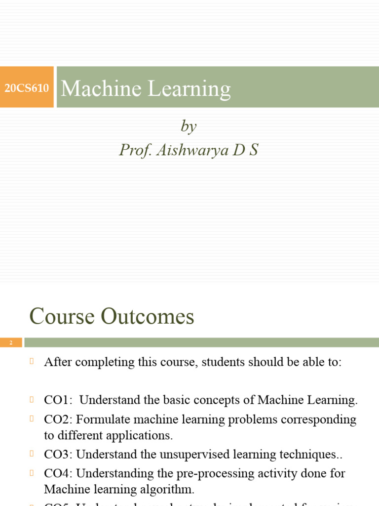Machine Learning Course Overview and Concepts | PDF | Machine Learning ...
