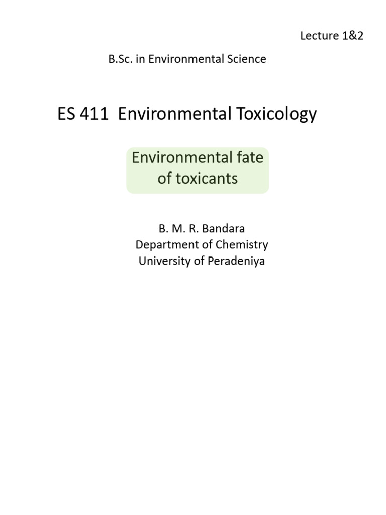 Environmental Toxicology Overview | PDF | Biodegradation | Toxicology