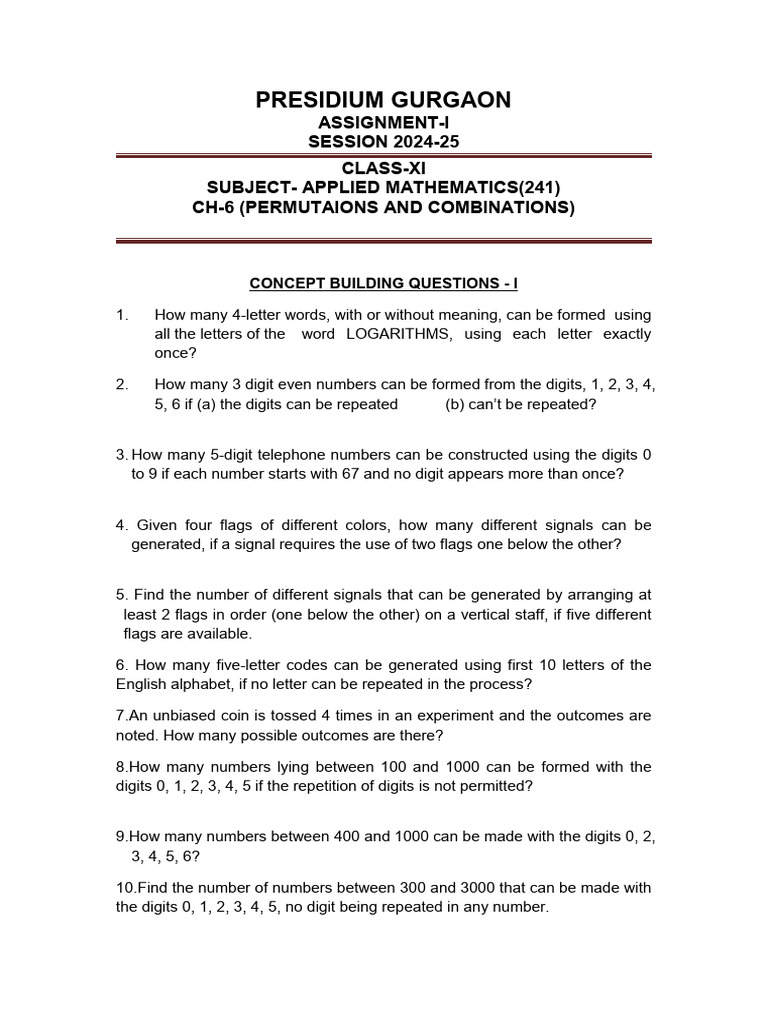 Permutations And Combinations Pdf Permutation Linguistics