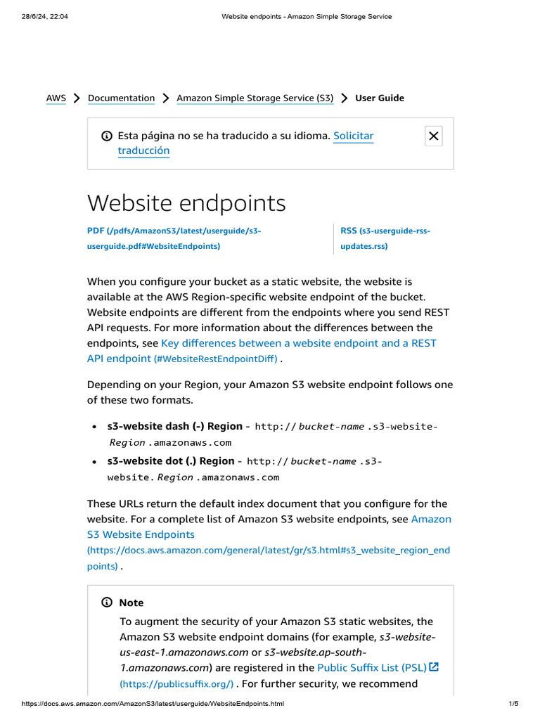 Website Endpoints - Amazon Simple Storage Service | PDF | Websites ...