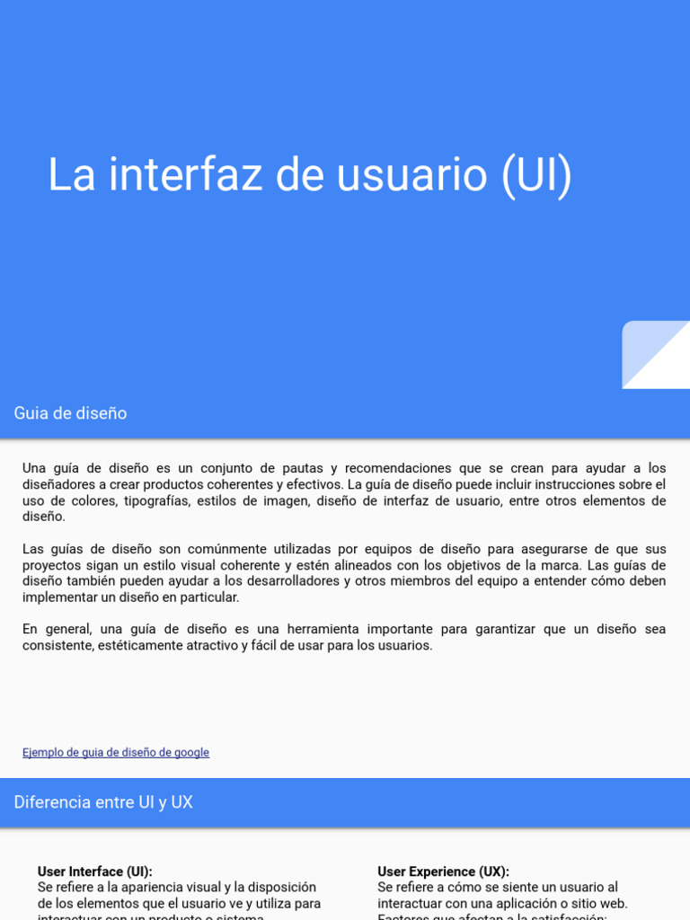 La Interfaz de Usuario UI | PDF | Diseño | Interfaz de usuario
