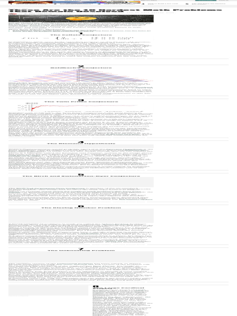 Hardest Math Problems and Equations - Unsolved Math Problems | PDF ...