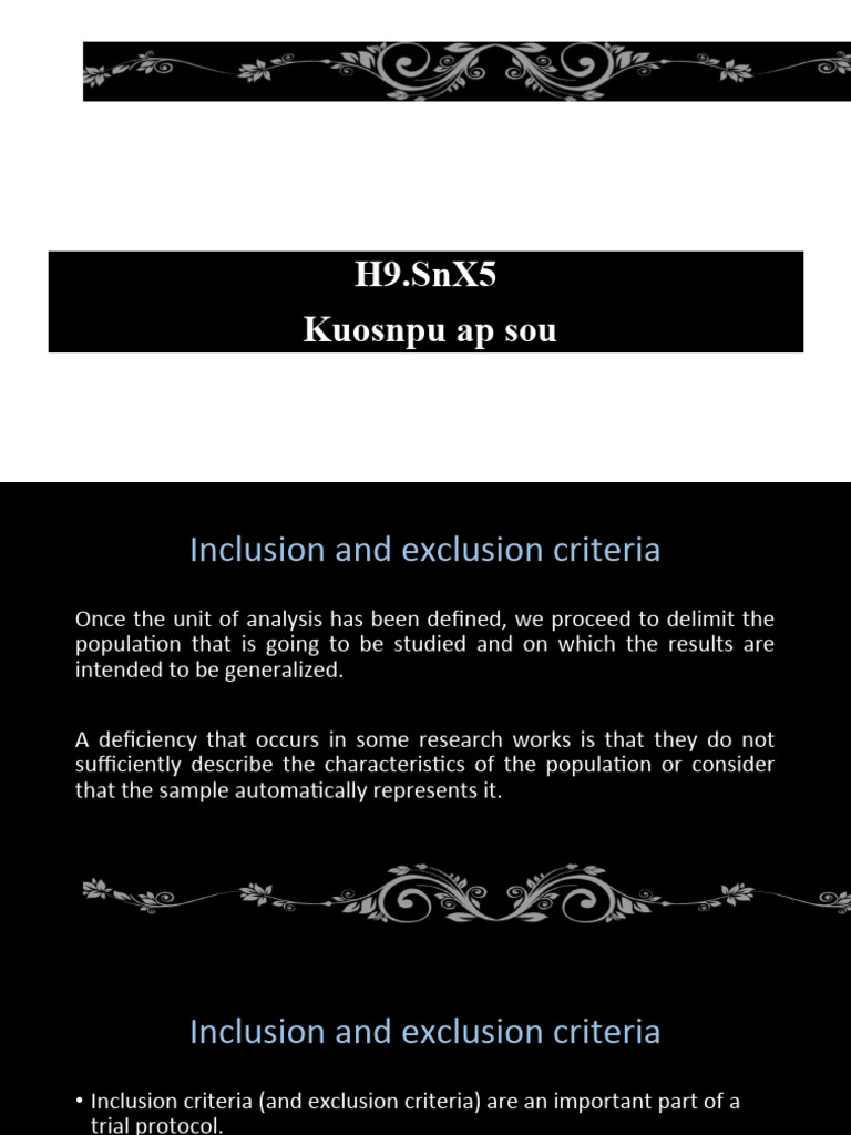 View of Defining Inclusion and Exclusion Criteria | PDF | Medicine | Diseases ...