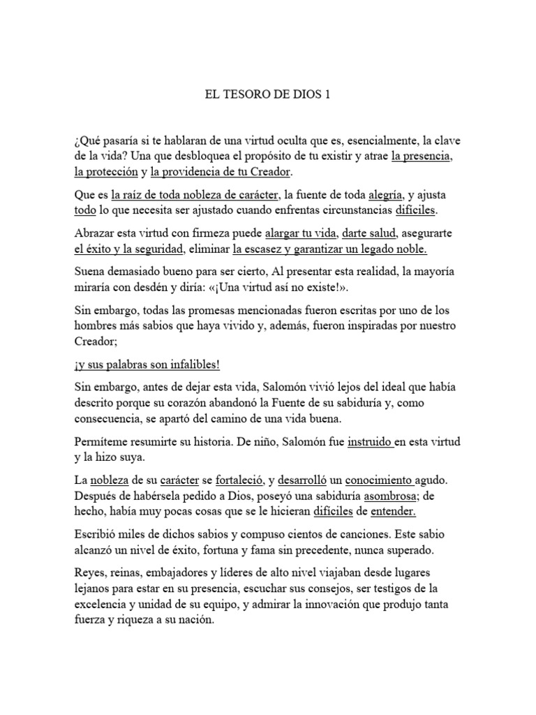 El Tesoro del Temor a Dios | PDF | Dios | Sabiduría