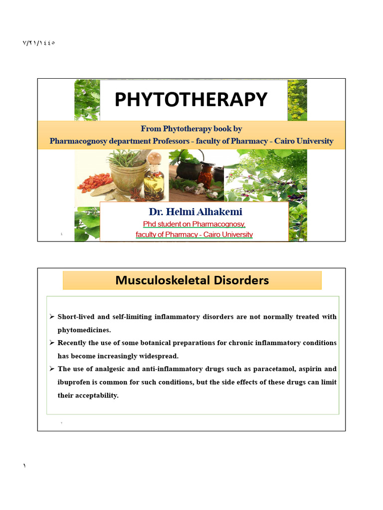Phytotherapy for Musculoskeletal Disorders | PDF | Arthritis | Diseases ...
