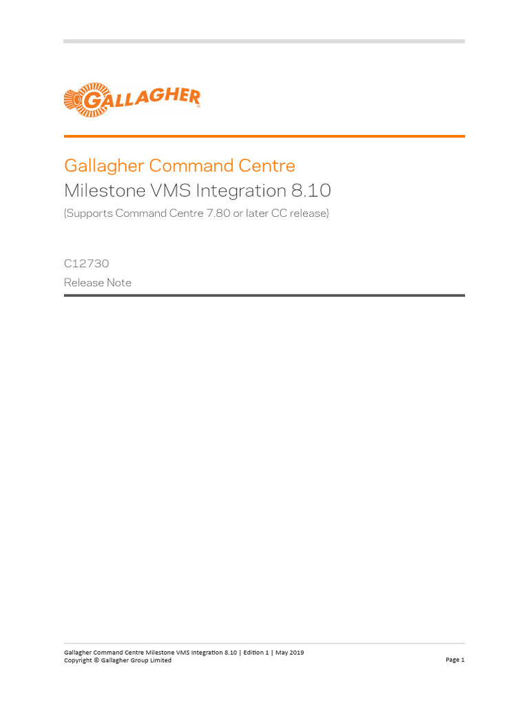 Gallagher Command Centre VMS Integration 8.10 | PDF | Digital Video ...