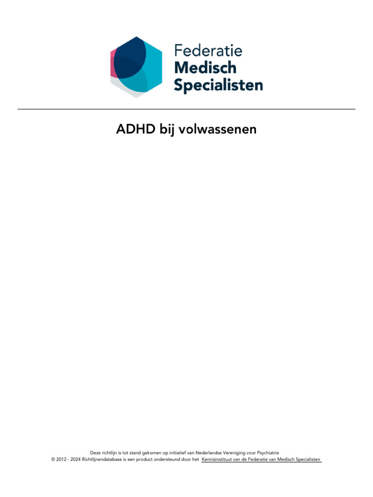 ADHD Bij Volwassenen PDF