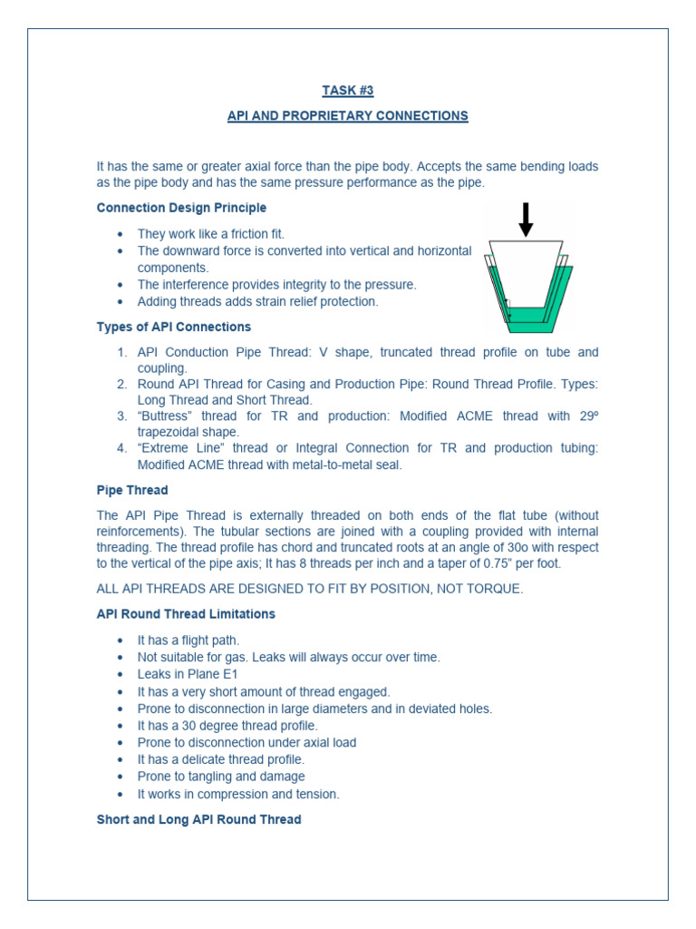 API Connections | PDF | Pipe (Fluid Conveyance) | Mechanical Engineering