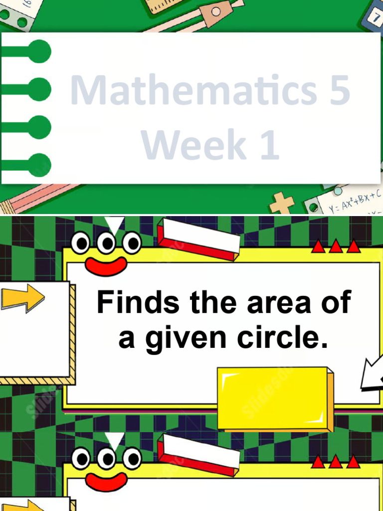 Lesson 1 Quarter 4 Mathematics 5 Pdf Area Circle