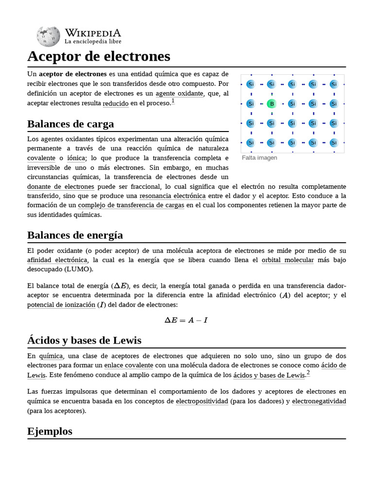 Aceptores de electrones en química | PDF | Química Física | Ciencias ...