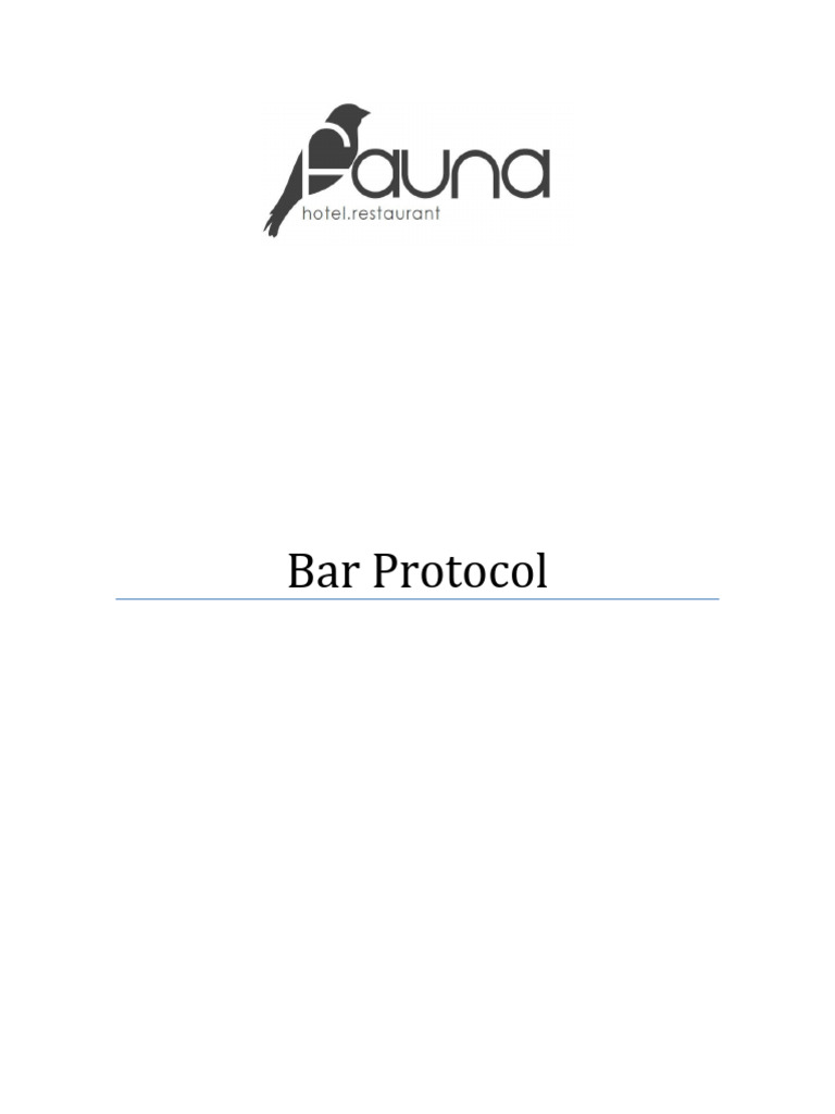 Fauna Hotel Bar Protocol Guide | PDF | Restaurants | Drink