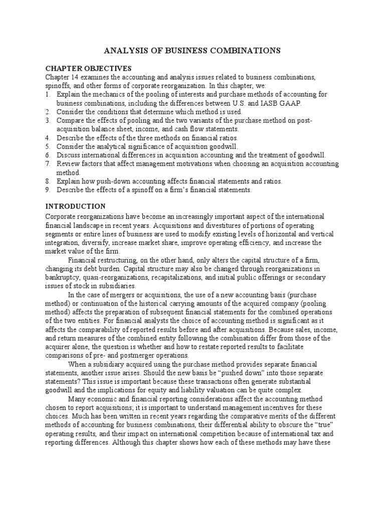 Analysis of Business Combinations | PDF | Mergers And Acquisitions ...
