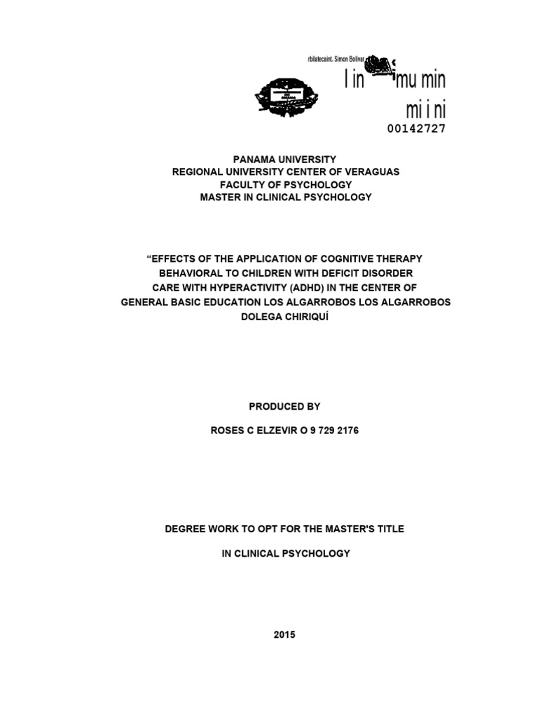 ADHD Thesis PDF Attention Deficit Hyperactivity Disorder Impulsivity