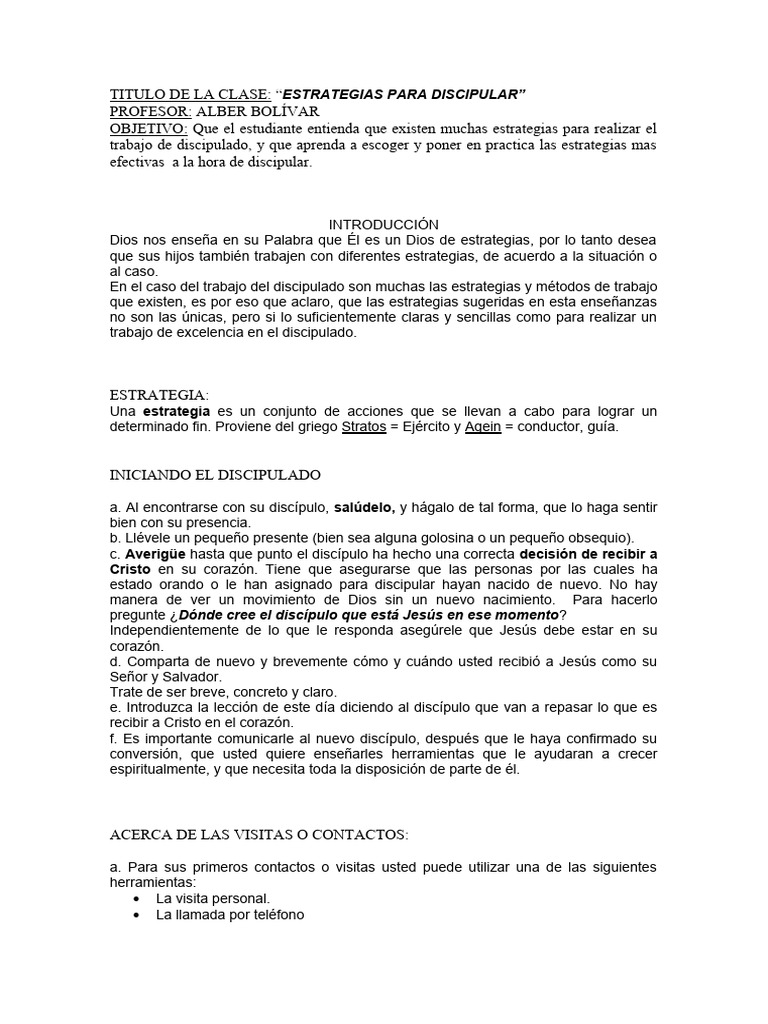Estrategias Efectivas para Discipular | PDF | Jesús | Pablo el apóstol
