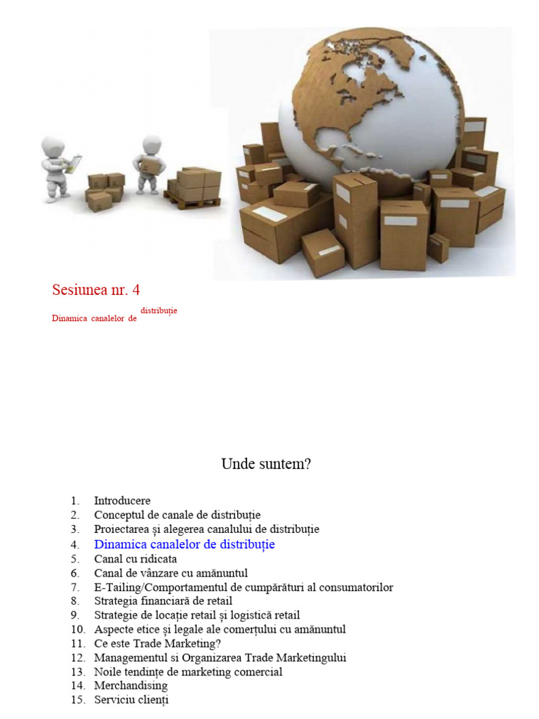 Sesiunea 4 - Dinamica Canalelor de Distribuție | PDF