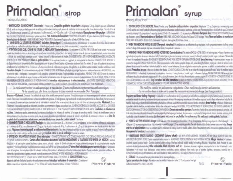 Notice Primalan 1 | PDF | Études des langues étrangères