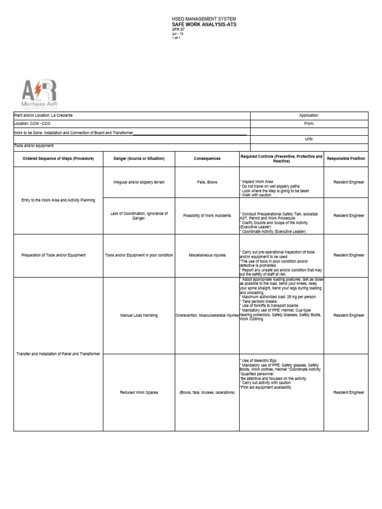 Transformer Installation And Connection Ast Pdf Personal Protective
