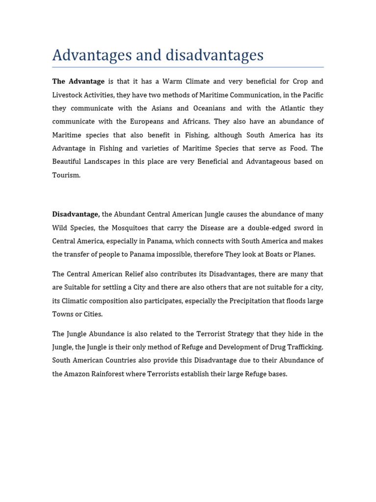 Advantages and Disadvantages PDF Astronomy Central America