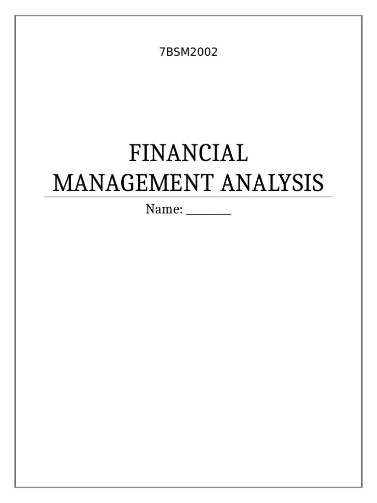 Financial Management Case Study 1 Pdf Investing Leverage Finance