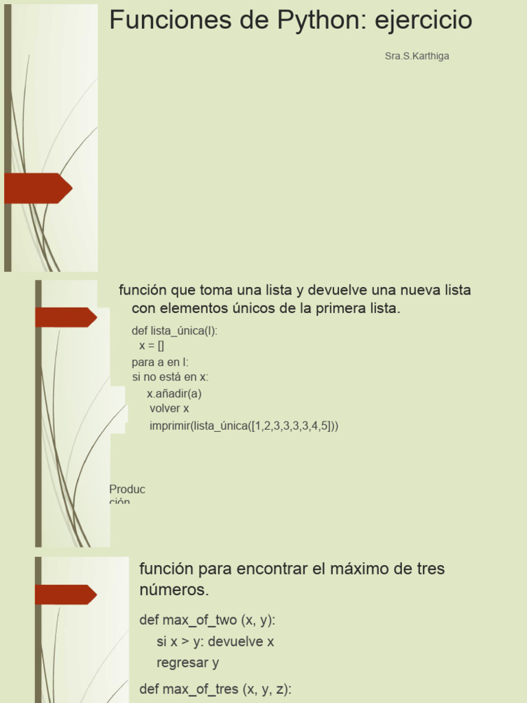 Funciones de Python - Ejercicios: Mrs.S.Karthiga | PDF | Python ...