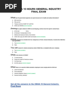 OSHA 30 Construction Final Test Answer Key | PDF | Occupational 