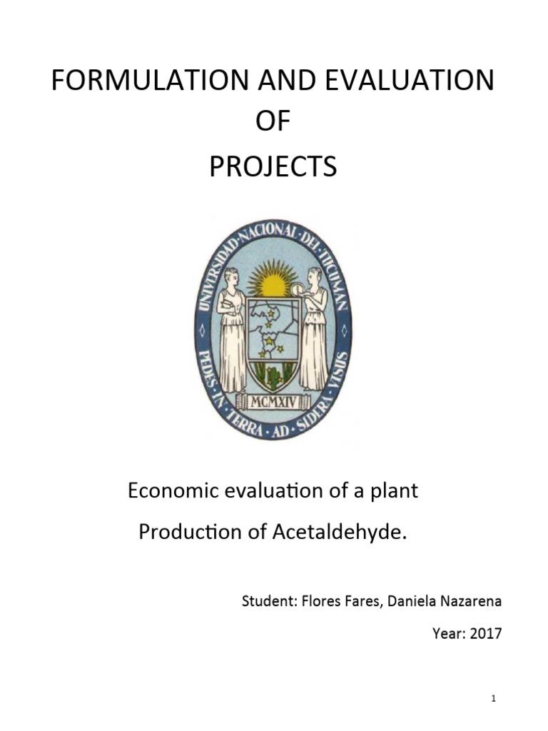 Economic Evaluation of Acetaldehyde Production | PDF | Ethanol | Water