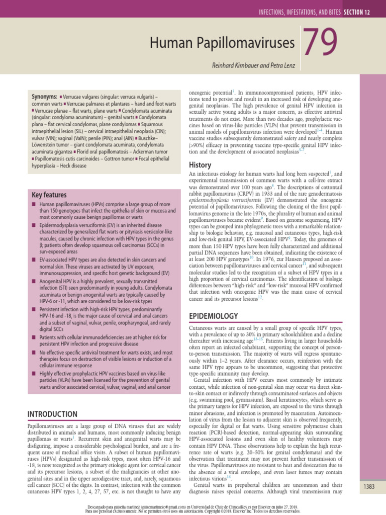 Overview of Human Papillomaviruses | PDF | Diseases And Disorders ...