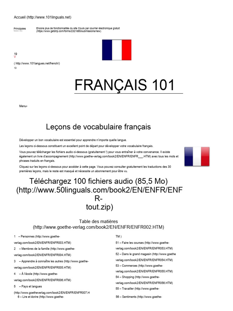 Apprendre le français avec des PDF | PDF | Langue française | Linguistique