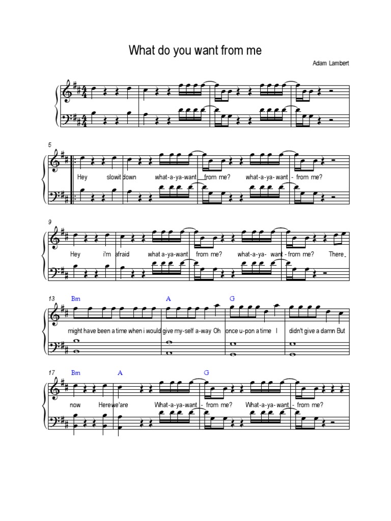 39214840 what do you want from me adam lambert piano sheet music 1