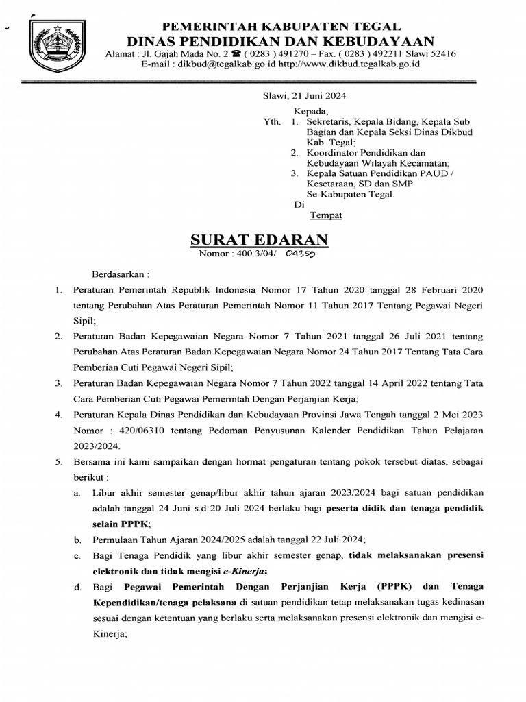Surat EDARAN | PDF