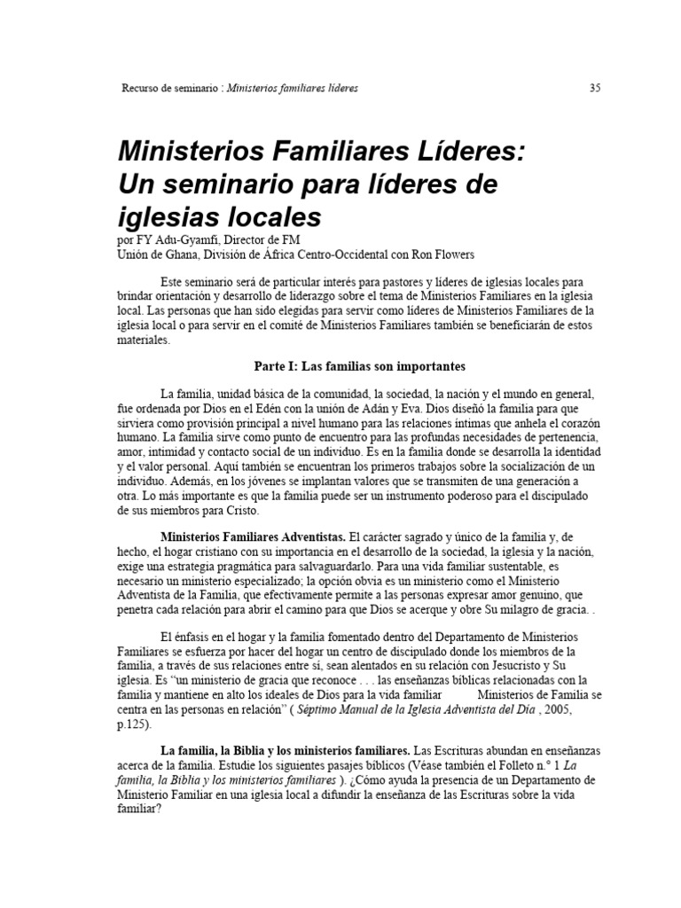 12 Liderazgo Del Ministerio Familiar en La Iglesia Local | Descargar ...