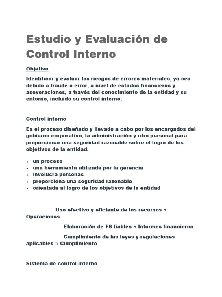 Estudio y Evaluación de Control Interno | Descargar gratis PDF ...
