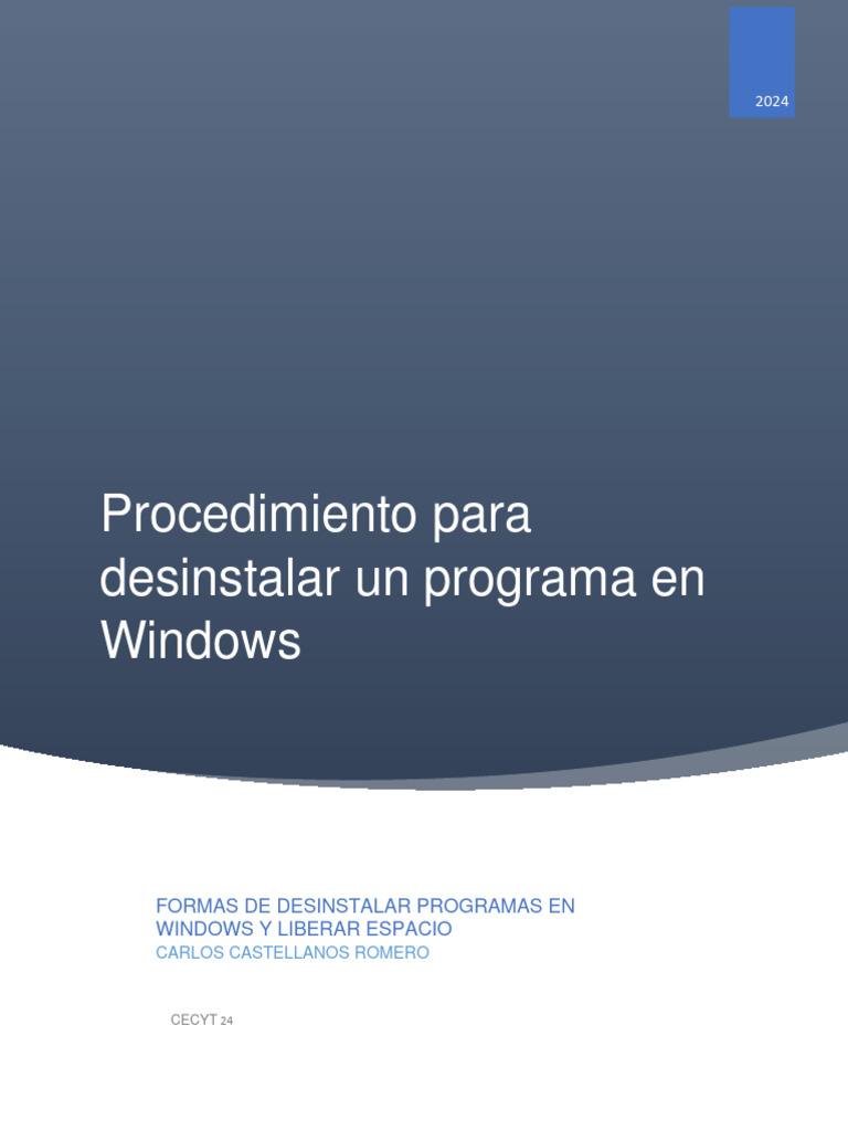 Formas de Desinstalar Programas en Windows | PDF | Archivo de ...